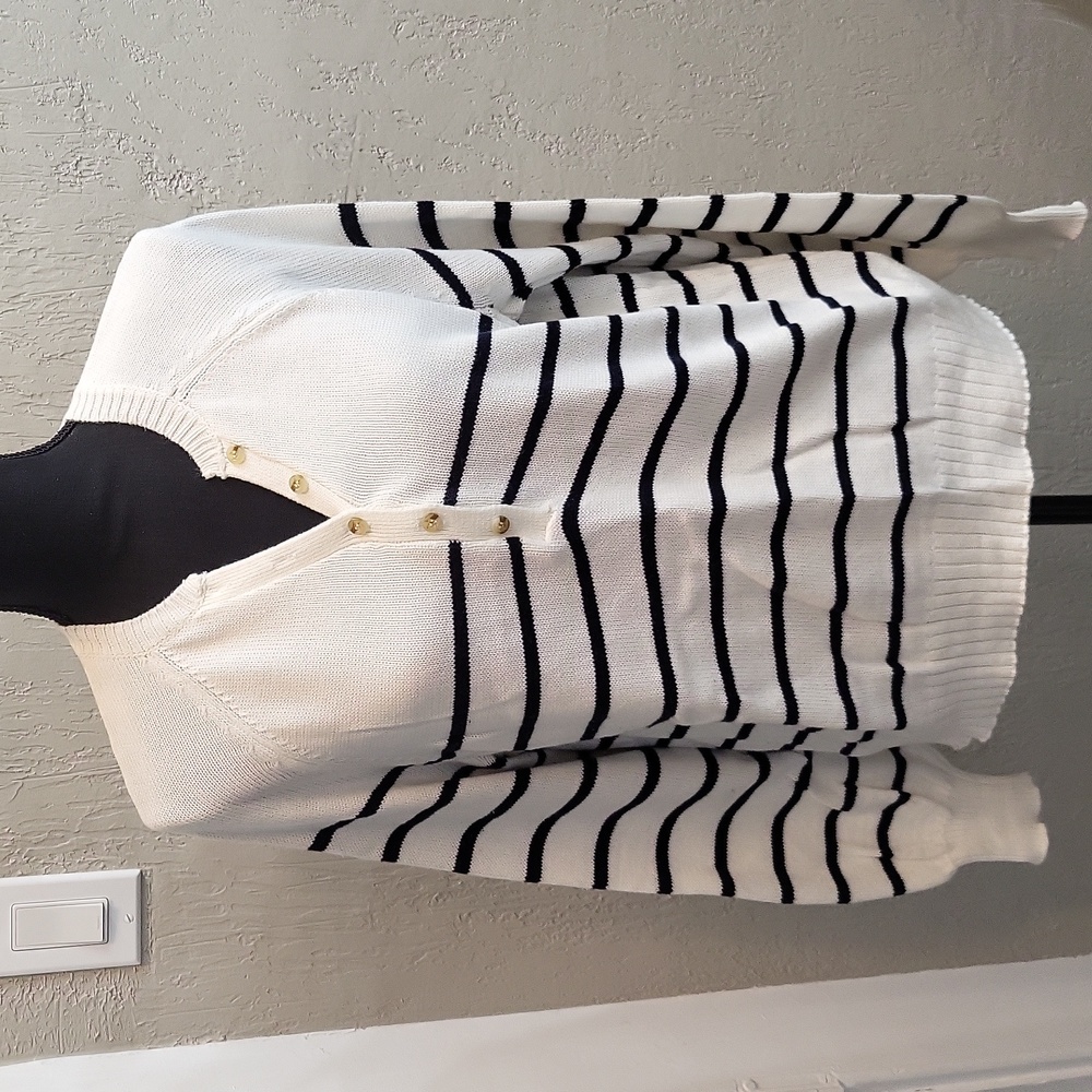 Payton Primrose Nautical Striped V Neck Sweater